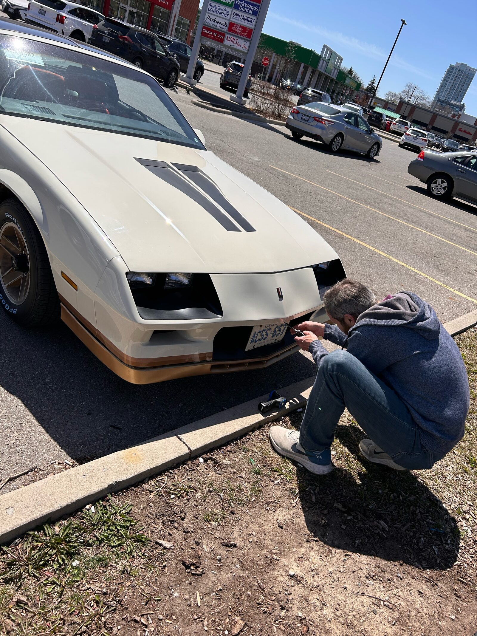 Putting plates on Jenny — tap to enlarge
