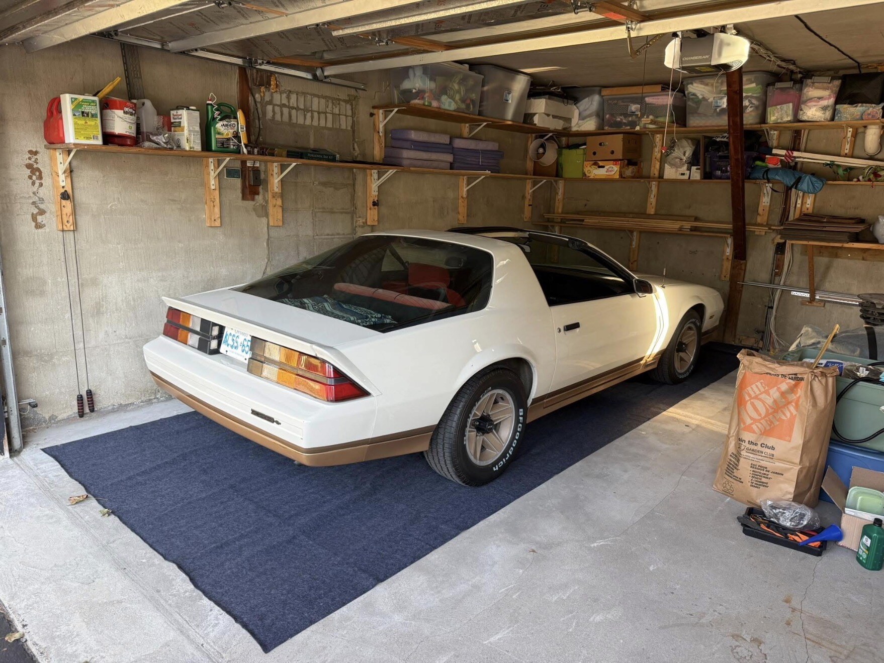 Jenny parked in her new garage — tap to enlarge