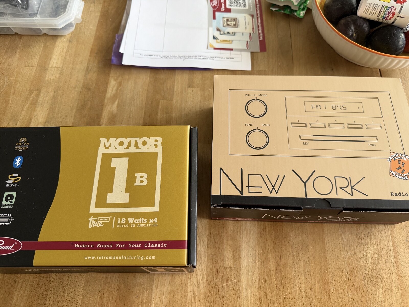 Retro Manufacturing Motor 1B and New York radio face boxes