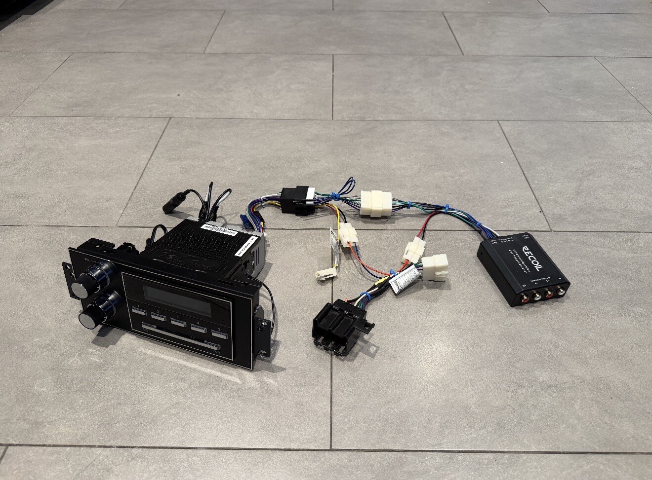 RetroSound deck wired to harness and Recoil converter